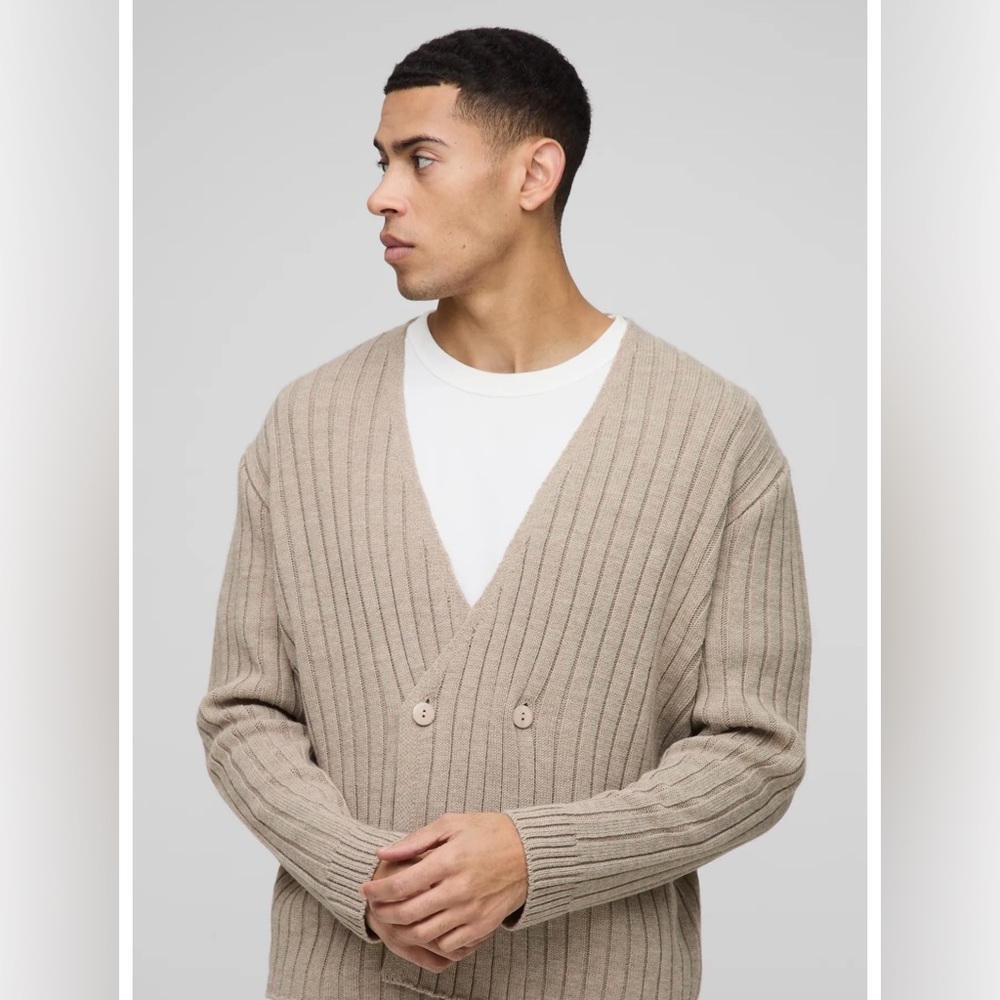 Mens XL double breasted ribbed cardigan